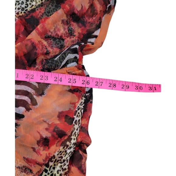 Fashion Nova Red Sheer Animal Print Cover Up - Picture 6 of 9